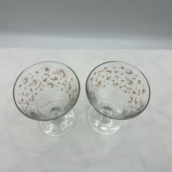 Kahlua Cocktail glasses with gold stars, Rockets, and K's Vintage Set of 2 - Picture 5 of 7